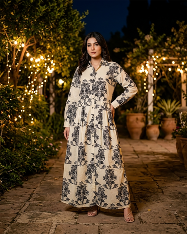 Designer Long Maxis | Printed Floral - Hania Series | Premium Lawn