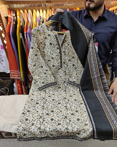 Printed Three Piece | Designer | Premium Khaddar