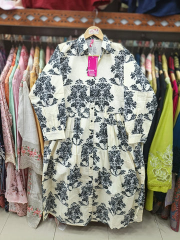 Designer Long Maxis | Printed Floral - Hania Series | Premium Lawn