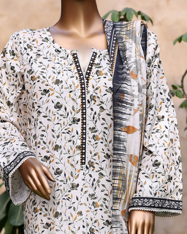 Printed Three Piece | Designer | Premium Khaddar