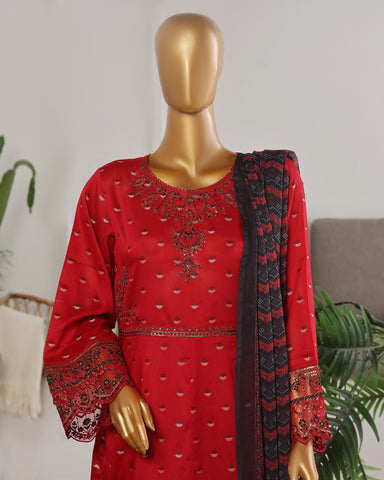 Three Piece | Fancy Embroidered Frock | Premium Jacquard