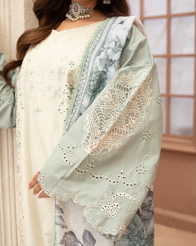 Designer Three Piece | Embroidered - Double Head | Premium Lawn