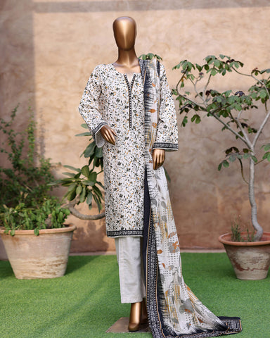 Printed Three Piece | Designer | Premium Khaddar