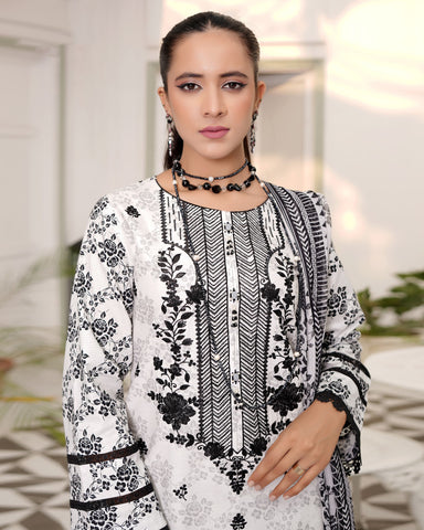 Designer Three Piece | Digital Printed Embroidered | Premium Khaddar