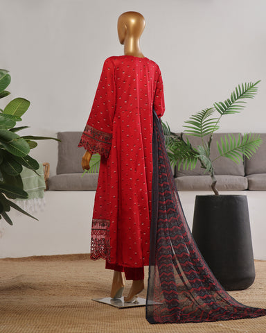 Three Piece | Fancy Embroidered Frock | Premium Jacquard