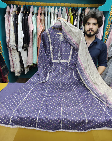 Printed Three Piece | Desginer Long Frock - Areej Casual | Premium Lawn