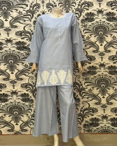 Semi Western Two Piece | Co-Ord Set - Dilnasheen | Slub Cotton