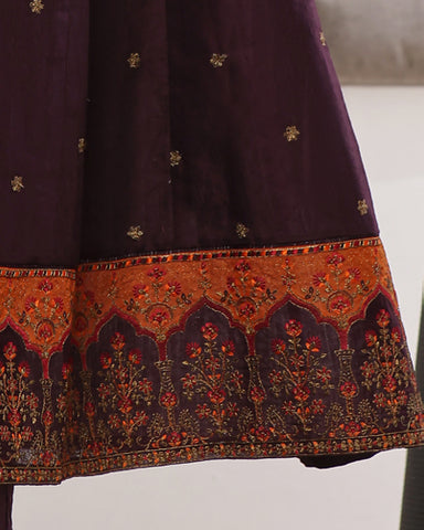 Three Piece | Fancy Embroidered Frock | Premium Jacquard