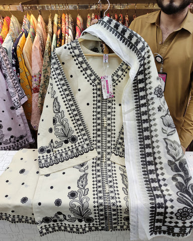 Designer Three Piece | Ghazal | Lawn Cotton