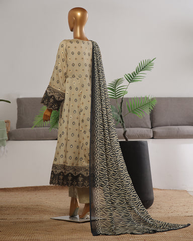 Three Piece | Fancy Embroidered Frock | Premium Jacquard