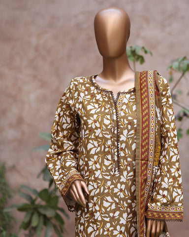Printed Three Piece | Designer | Premium Khaddar