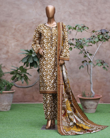 Printed Three Piece | Designer | Premium Khaddar