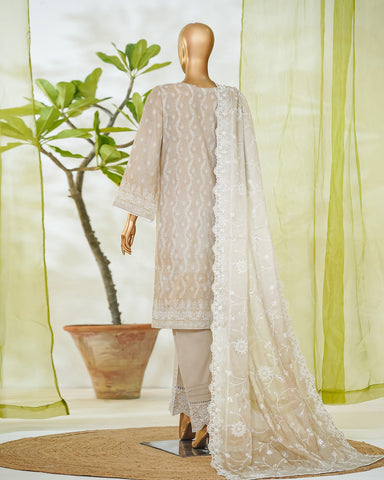 Three Piece Formals | Embroidered - White & White - Eid Special | Premium Lawn