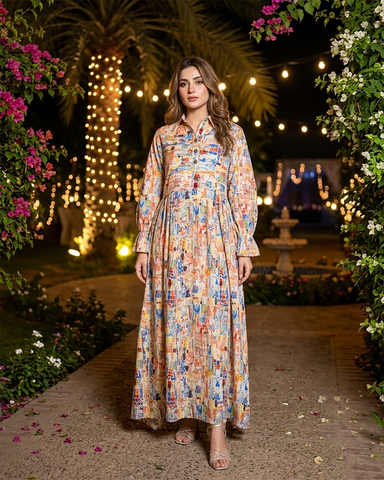 Designer Long Maxis | Printed Floral - Hania Series | Premium Lawn