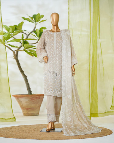 Three Piece Formals | Embroidered - White & White - Eid Special | Premium Lawn