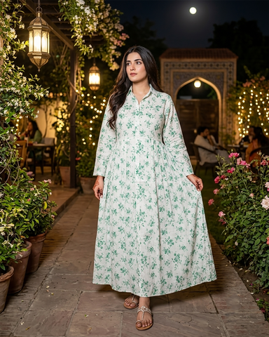 Designer Long Maxis | Printed Floral - Hania Series | Premium Lawn