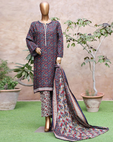 Printed Three Piece | Designer | Premium Khaddar