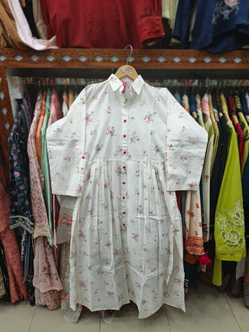 Designer Long Maxis | Printed Floral - Hania Series | Premium Lawn