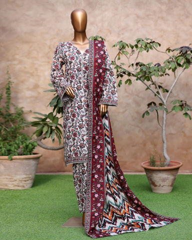 Printed Three Piece | Designer | Premium Khaddar