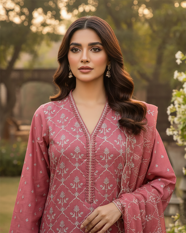 Three Piece Formals | Embroidered - White & White - Eid Special | Premium Lawn