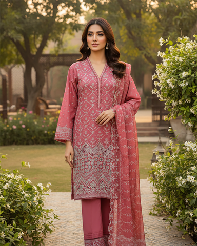 Three Piece Formals | Embroidered - White & White - Eid Special | Premium Lawn