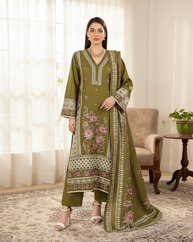 Designer Three Pieces | Sundas | Winter Dhanak