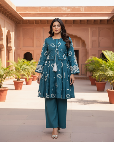 Designer Two Piece | Jacket-Frock | Bindi | Winter