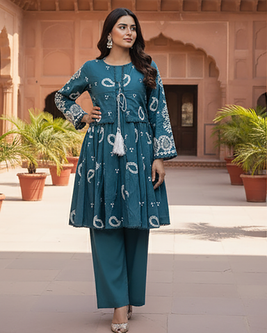 Designer Two Piece | Jacket-Frock | Bindi | Winter