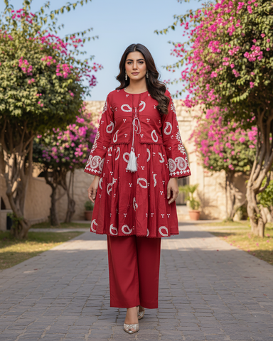 Designer Two Piece | Jacket-Frock | Bindi | Winter