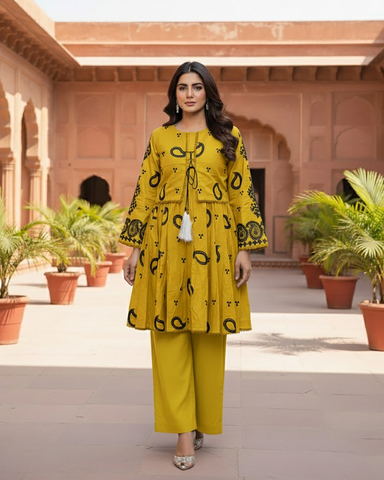 Designer Two Piece | Jacket-Frock | Bindi | Winter