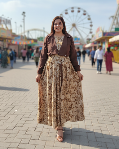 Printed Frock | Jacket Maxi | Georgette