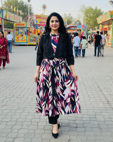 Printed Frock | Jacket Maxi | Georgette