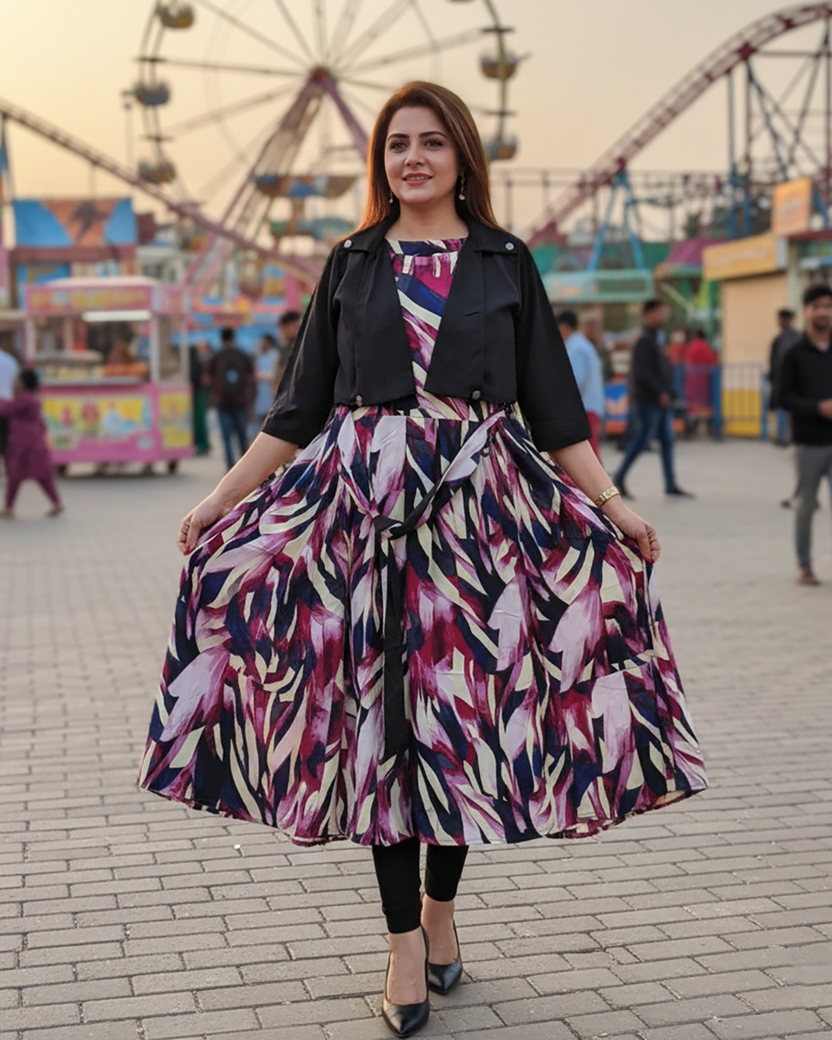 Printed Frock | Jacket Maxi | Georgette