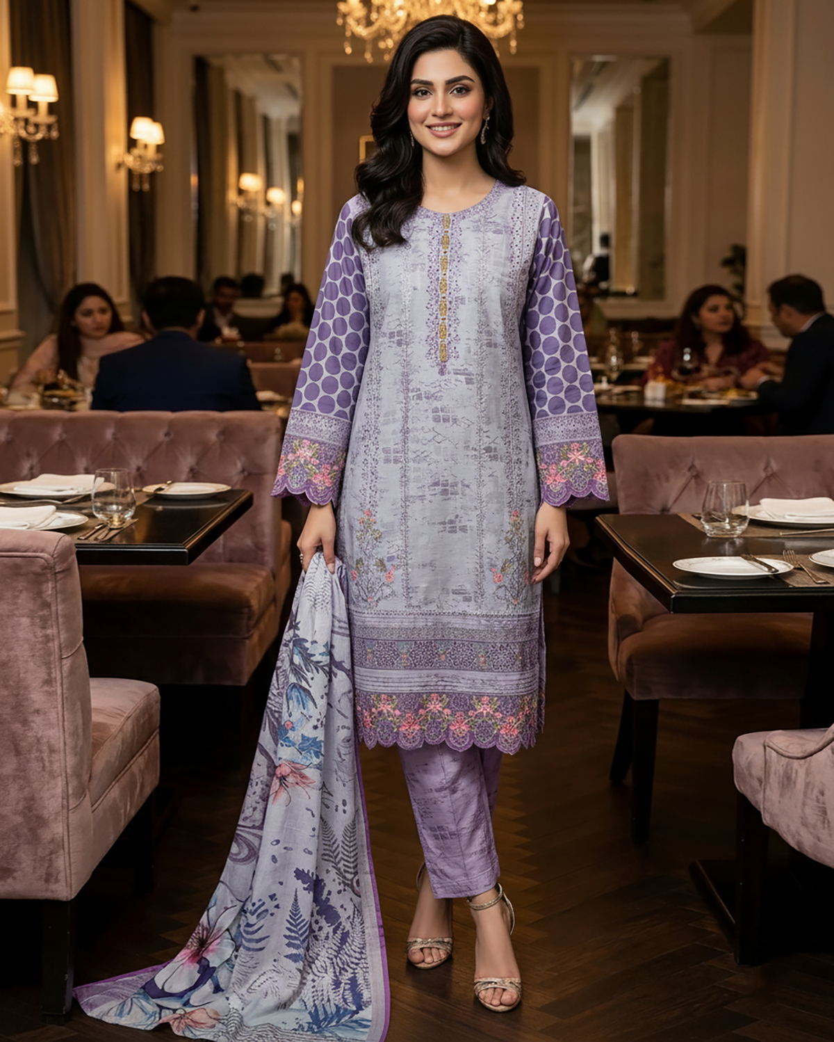 Designer Three Piece | Embroidered - Minahil | Premium Winter Cotton