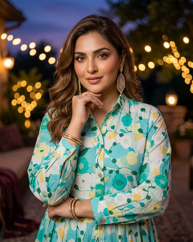 Designer Long Maxis | Printed Floral - Hania Series | Premium Lawn