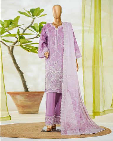 Three Piece Formals | Embroidered - White & White - Eid Special | Premium Lawn