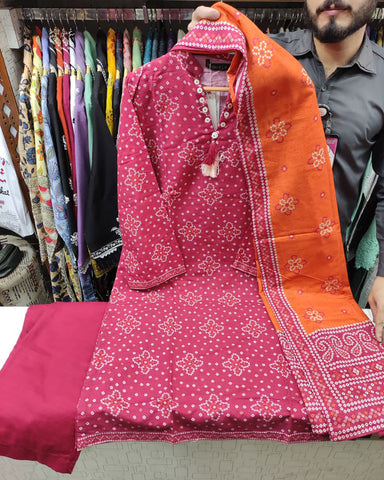 Printed Three Piece | Designer | Premium Khaddar