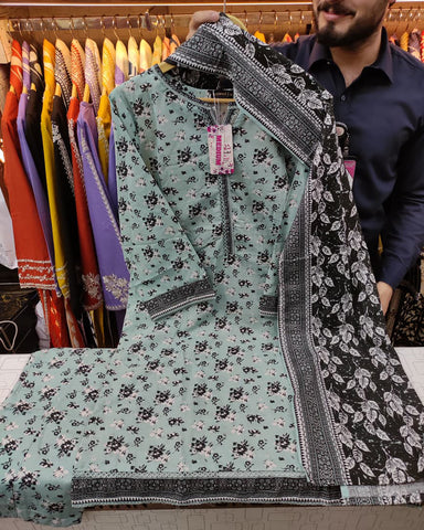 Printed Three Piece | Designer | Premium Khaddar