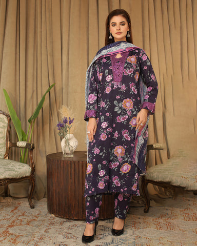 Embroidered Three Piece | Motti Bunch - Designer | Luxury Lawn