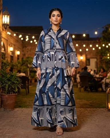 Designer Long Maxis | Printed Floral - Hania Series | Premium Lawn