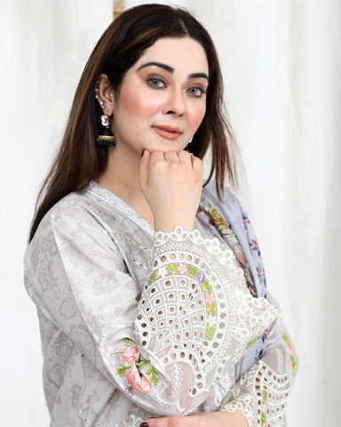 Designer Three Pieces | Roop-VI | Soft Print Cotton Lawn