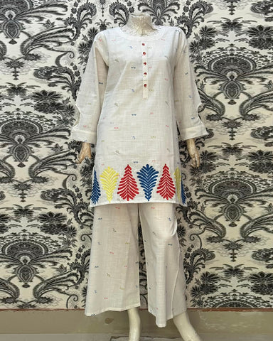 Semi Western Two Piece | Co-Ord Set - Dilnasheen | Slub Cotton