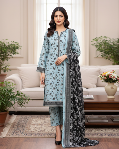 Printed Three Piece | Designer | Premium Khaddar