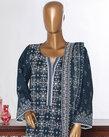 Three Piece Formals | Embroidered - White & White - Eid Special | Premium Lawn