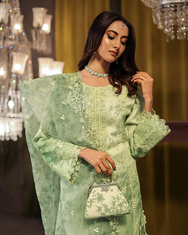 Three Piece Formals | Festive Embroidered - Jahira | Premium Organza