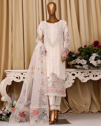 Formal Three Piece | Embroidered Festive-Falsafa | Premium Organza