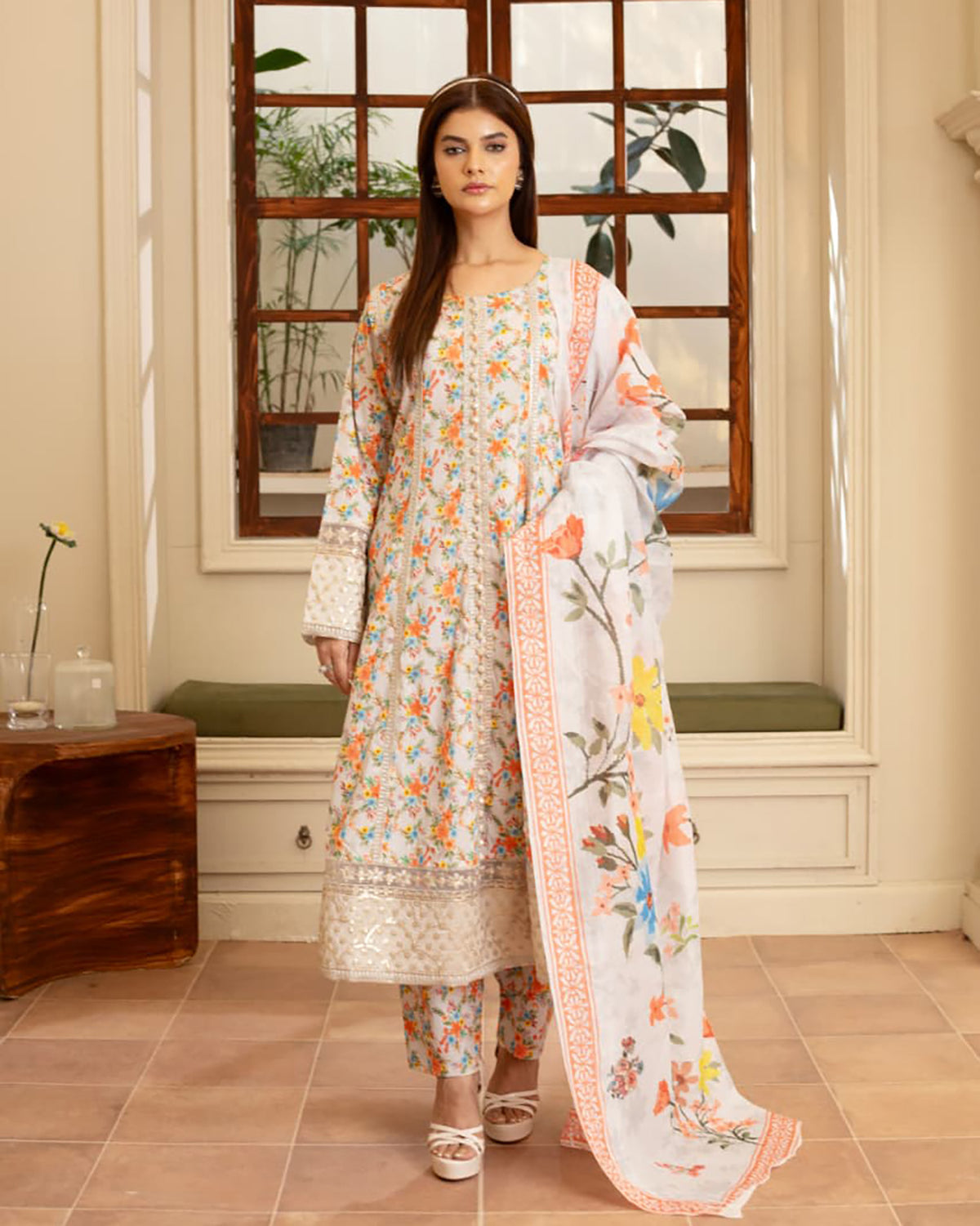 Designer Embroidered Three Piece | Elegant Style | Luxury Winter Cotton