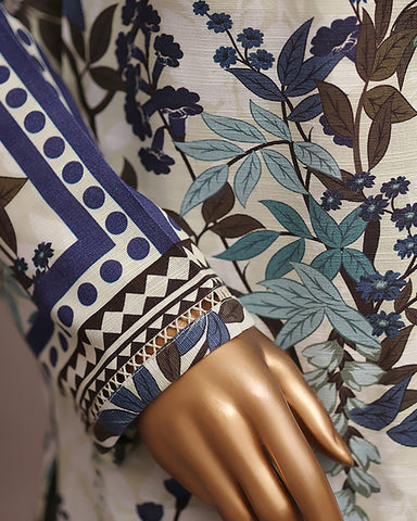 Digital Printed Three Piece | Designer "Hamna" | Soft Khaddar