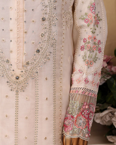 Formal Three Piece | Embroidered Festive-Falsafa | Premium Organza