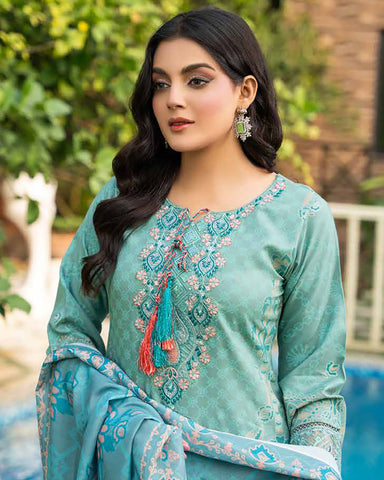 Designer Three Piece | Embroidered - Zouq 2 | Luxury Dhanak